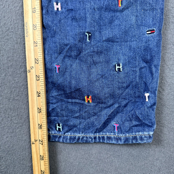 Tommy Hilfiger Denim Jeans Size 8 Embroidered Pattern T H Boyfriend Copain - Picture 7 of 12